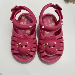 Mini Melissa Pink Dinosaur Sandals